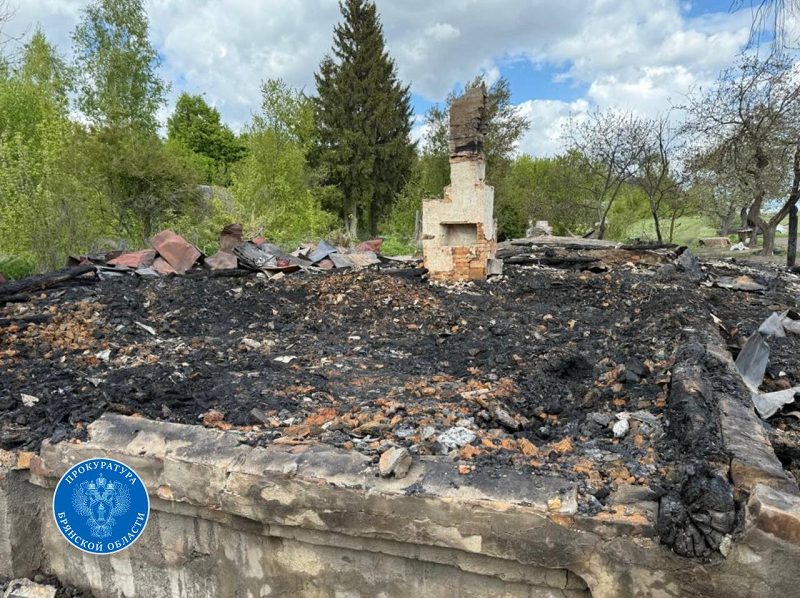 Смерть в пожаре в почепской деревне: оставленная на ночь включённой плита сожгла дом и хозяев дома